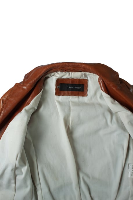 Dsquared2, Lederjacke in Cognac - Image 5