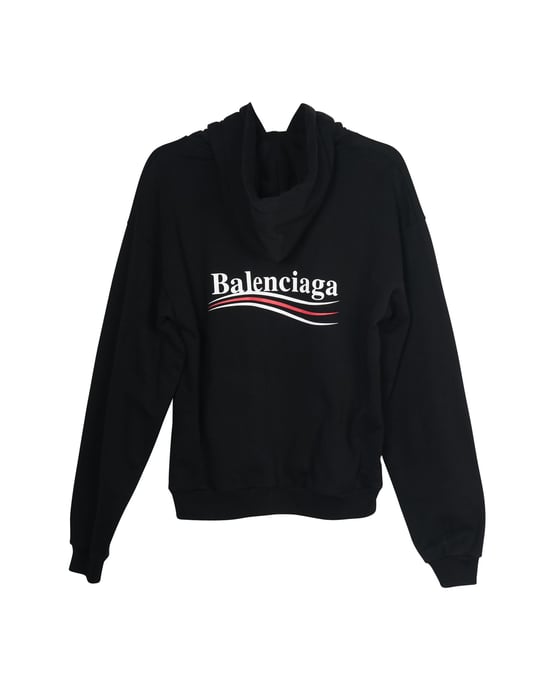 Balenciaga Hoodie für politische Kampagnen aus schwarzer Baumwolle - Image 2