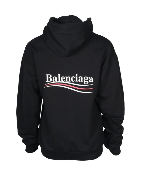 Balenciaga Hoodie für politische Kampagnen aus schwarzer Baumwolle - Image 5