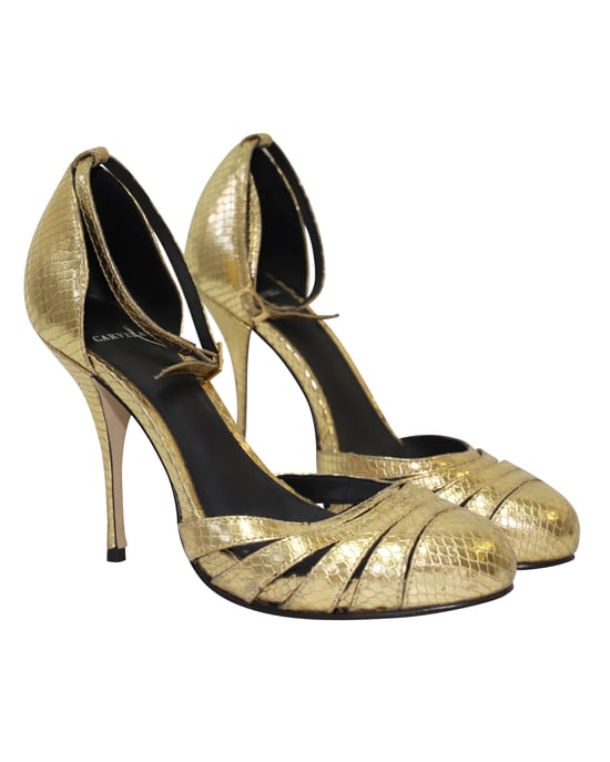 Carvela by Kurt Geiger Gold Python Pumps aus Goldleder - Image 5