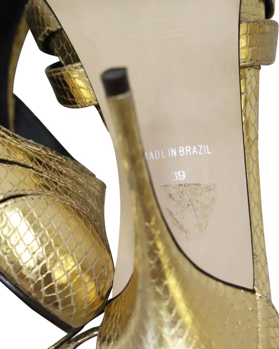 Carvela by Kurt Geiger Gold Python Pumps aus Goldleder - Image 6