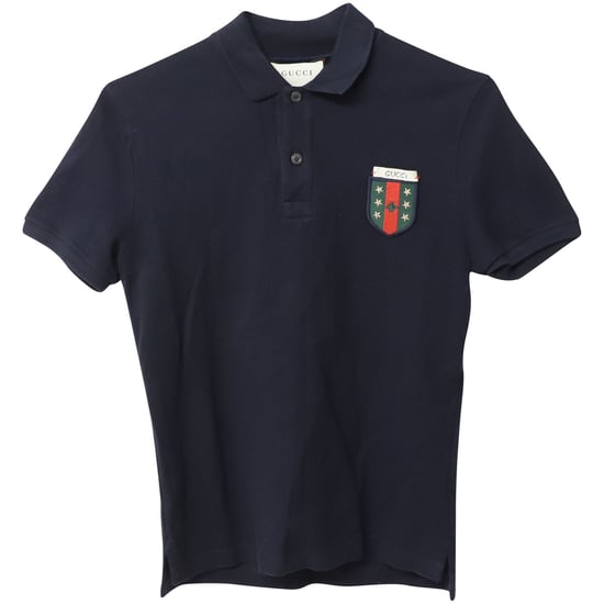 Gucci Poloshirt mit Web Crest Logo aus schwarzer Baumwolle - Image 1