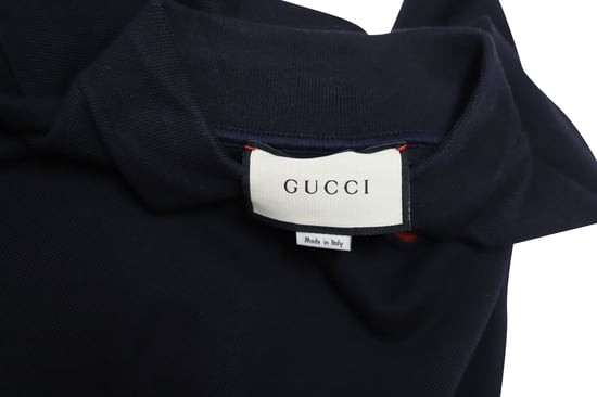 Gucci Poloshirt mit Web Crest Logo aus schwarzer Baumwolle - Image 5