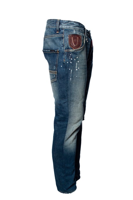 Dsquared2, blaue Jeans mit Abnutzungsspuren und Farbflecken - Image 4