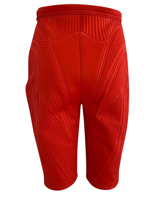 Mugler gerippte Kompressions-Radhose aus rotem Polyester - Image 2
