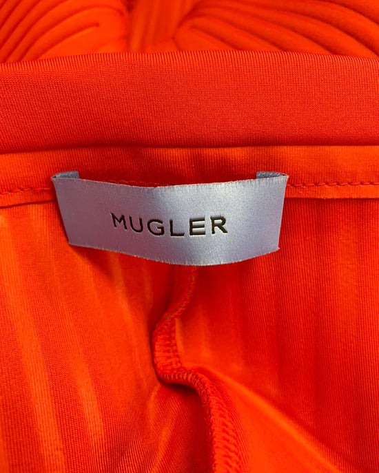Mugler gerippte Kompressions-Radhose aus rotem Polyester - Image 4
