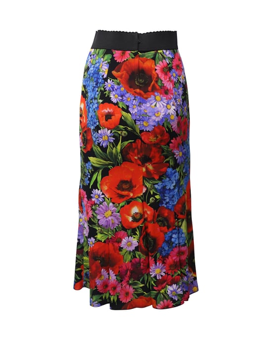 Dolce & Gabbana Midirock aus Seide mit Blumenmuster - Image 3