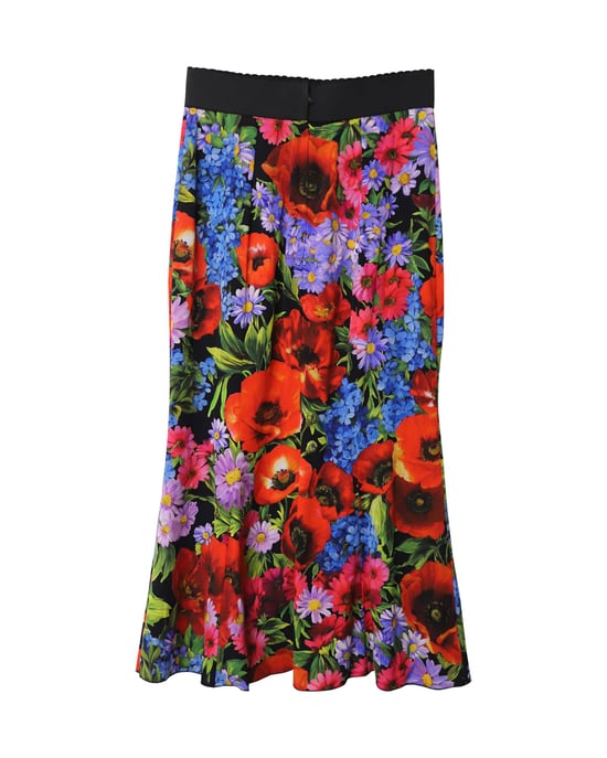 Dolce & Gabbana Midirock aus Seide mit Blumenmuster - Image 4