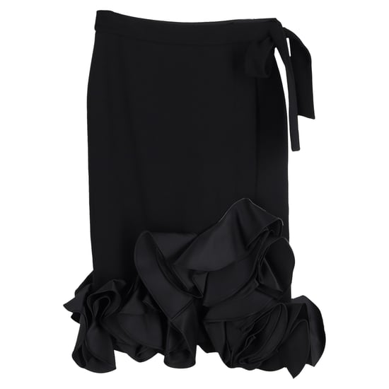 Victoria Beckham Midirock mit Rüschensaum aus schwarzer Wolle - Image 1