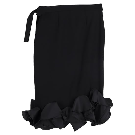 Victoria Beckham Midirock mit Rüschensaum aus schwarzer Wolle - Image 2