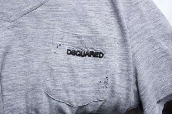 Dsquared2, graues T-Shirt mit fransigem Design - Image 6