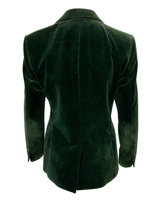 Emporio Armani einreihige Jacke aus grünem Samt - Image 2