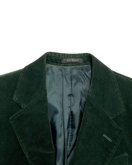 Emporio Armani einreihige Jacke aus grünem Samt - Image 3