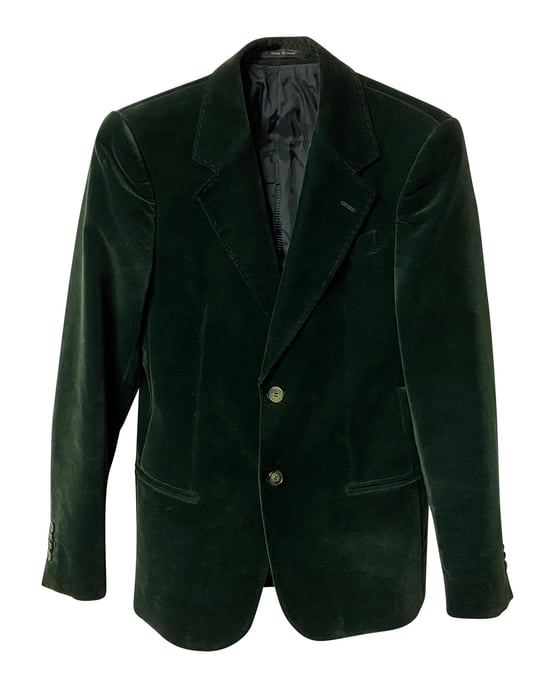Emporio Armani einreihige Jacke aus grünem Samt - Image 4