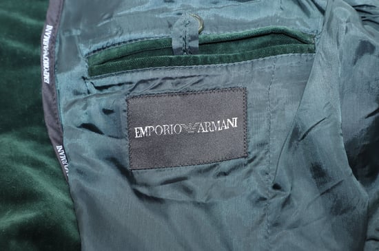Emporio Armani einreihige Jacke aus grünem Samt - Image 6