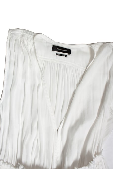 Isabel Marant, weißes, transparentes Kleid mit Rüschen - Image 6