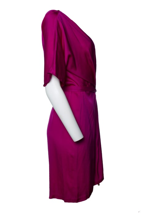 Diane von Furstenberg, rosa Seidenkleid mit Gürtel - Image 4
