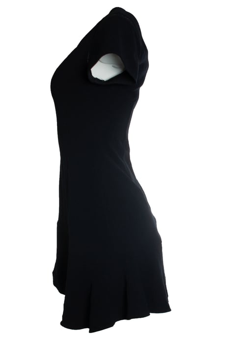 Ba&sh, schwarzes Kleid mit offen gewebten Ärmeln - Image 3