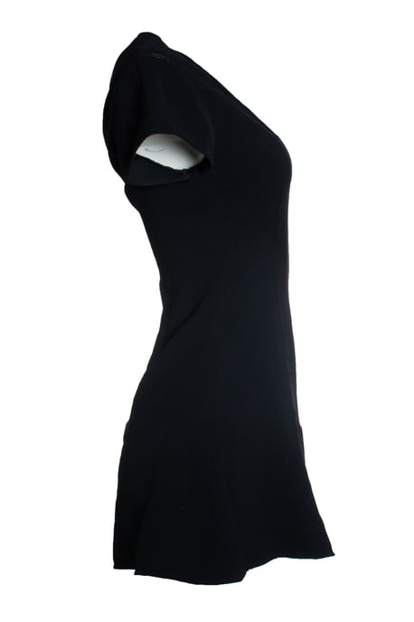 Ba&sh, schwarzes Kleid mit offen gewebten Ärmeln - Image 4