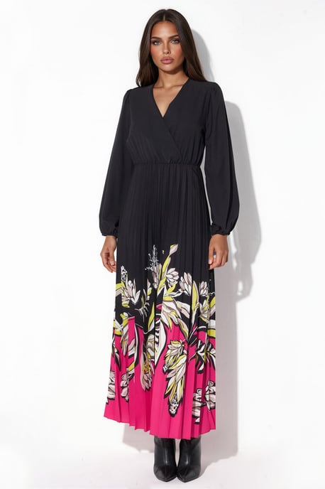 Blumiges Midi-Kleid mit Gürtel - Image 5