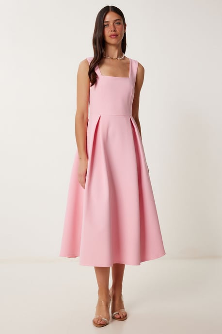 Kleid in A-Form mit Quadratkragen und Reißverschlussverschluss - Image 2
