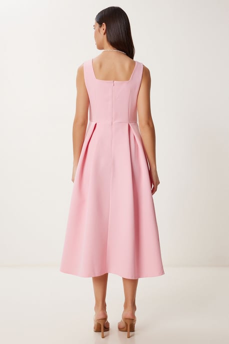 Kleid in A-Form mit Quadratkragen und Reißverschlussverschluss - Image 4