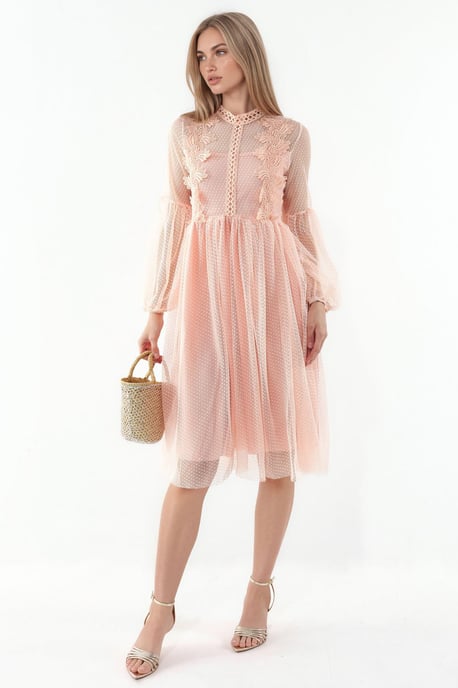 Spitzen A-Linien Midi Kleid - Image 5