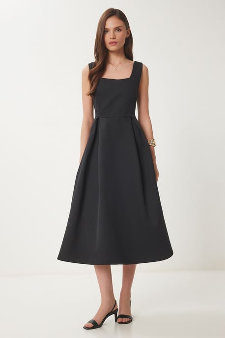 Kleid in A-Form mit Quadratkragen und Reißverschlussverschluss - Image 1