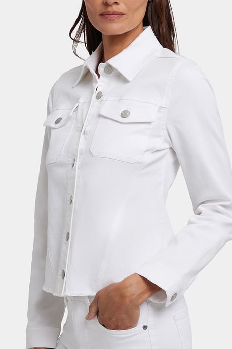 Jacke mit fransigem Saum aus Stretch-Twill - Image 5