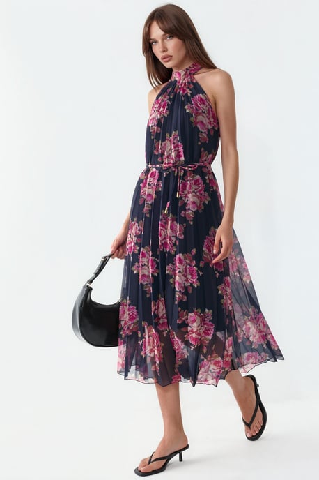 Blumen-Maxi-Kleid mit Bindungsdetail - Image 1