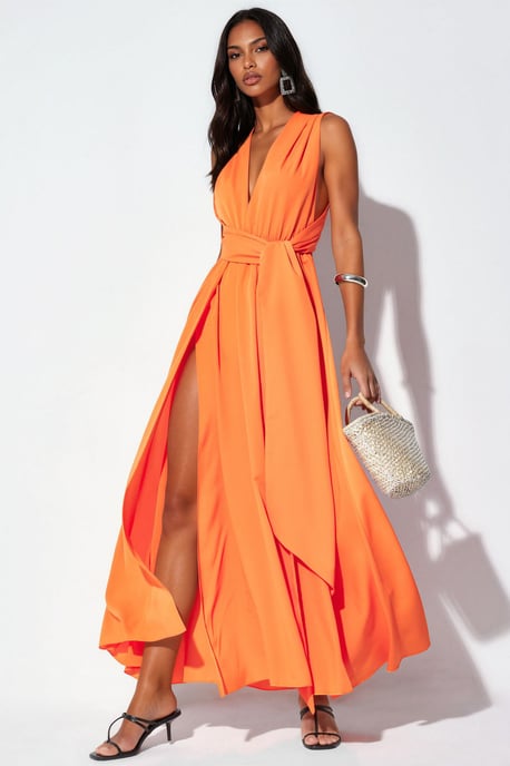 Figurbetontes Maxikleid mit Schlitz - Image 1