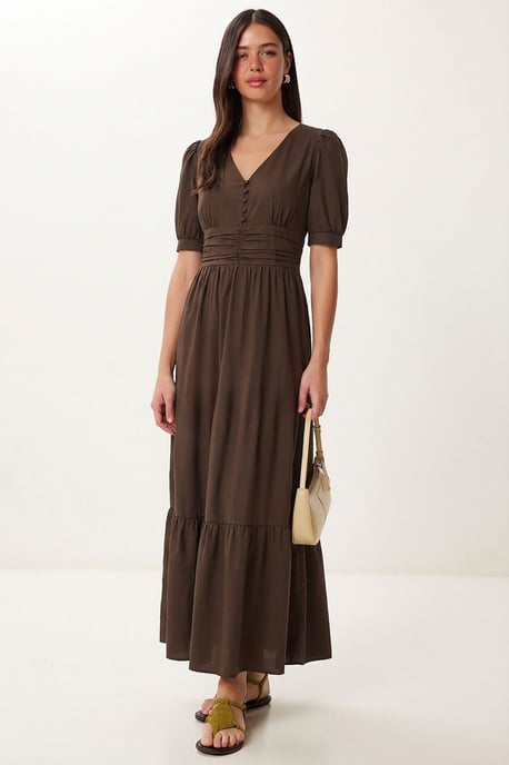 Maxikleid aus Baumwollgemisch für Damen - Image 4