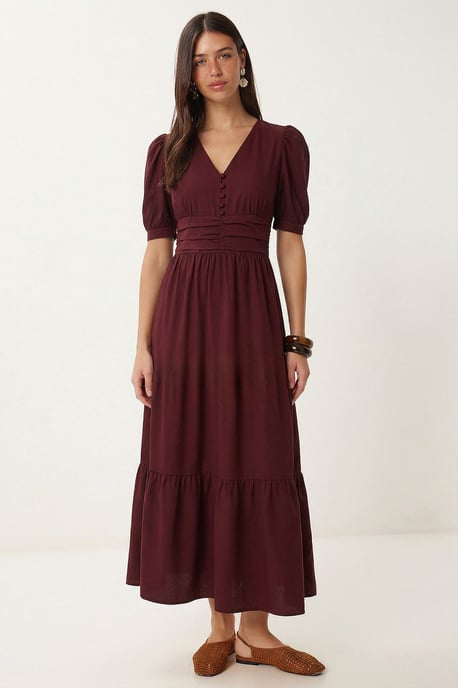 Damen Baumwollmischung Popeline Maxikleid - Image 1