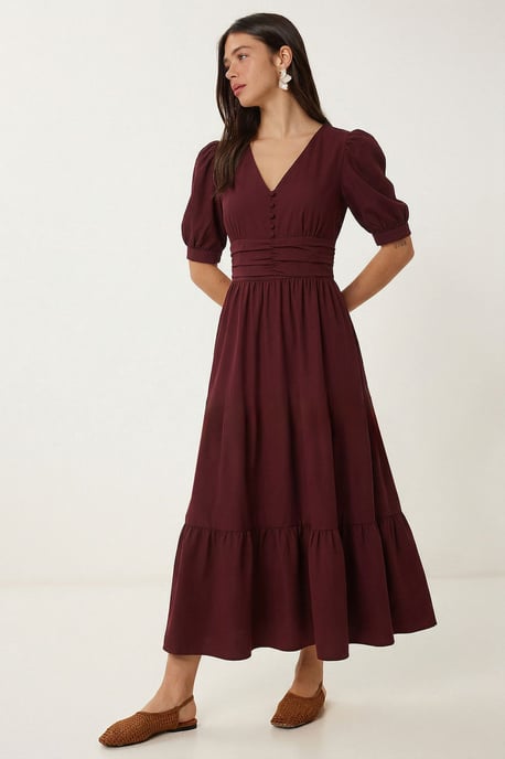 Damen Baumwollmischung Popeline Maxikleid - Image 2