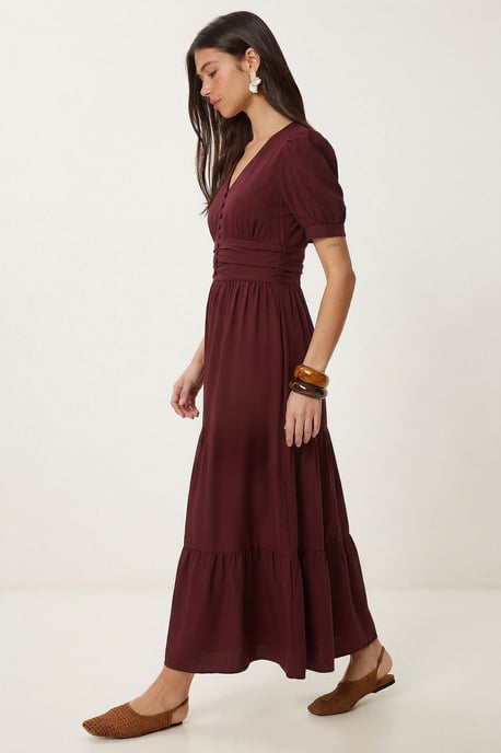 Damen Baumwollmischung Popeline Maxikleid - Image 3