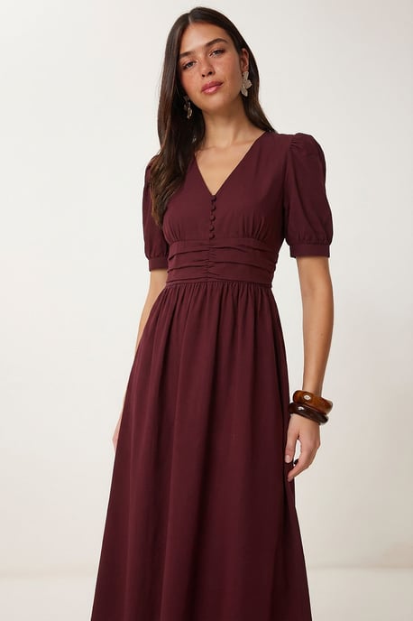 Damen Baumwollmischung Popeline Maxikleid - Image 4