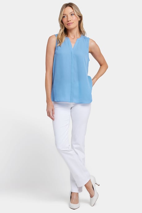 Ärmellose Piquekragenbluse - Image 5