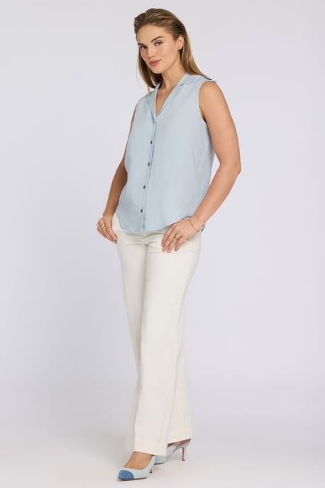 Gabrielle Ärmellose Leinenbluse - Image 3