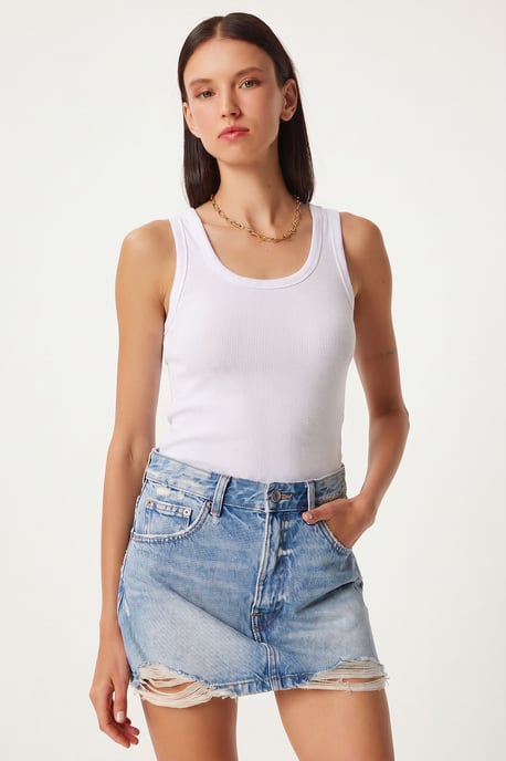 Fitted U-Hals Gestricktes 2er-Pack Tanktop - Image 4