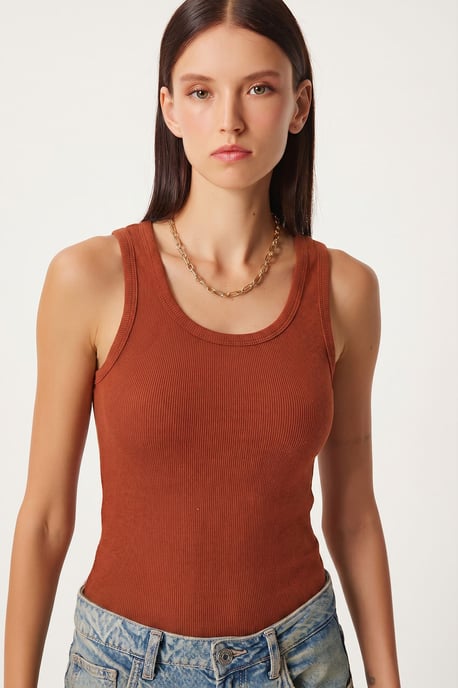 Fitted U-Hals Gestricktes 2er-Pack Tanktop - Image 4
