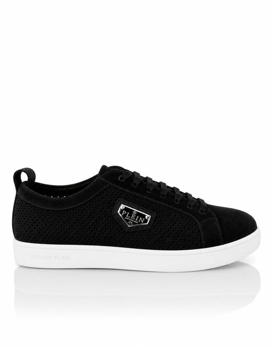 Perforated Suede Low-Top Sneakers - Image 3
