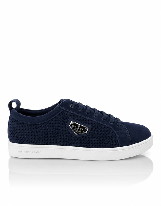 Perforated Suede Low-Top Sneakers - Image 3