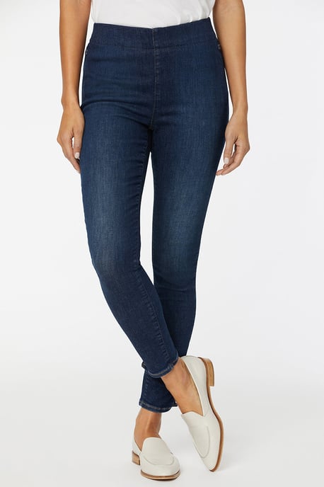 Pull-On Skinny Ankle Dunkelblaue SpanSpring™ Denim - Image 2