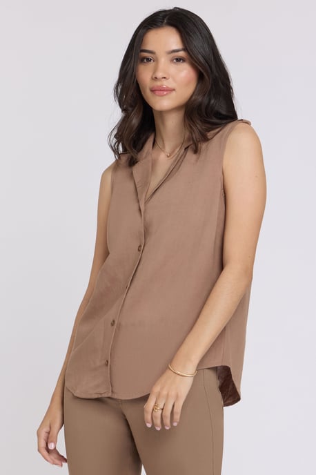 Gabrielle Ärmellose Leinenbluse - Image 1