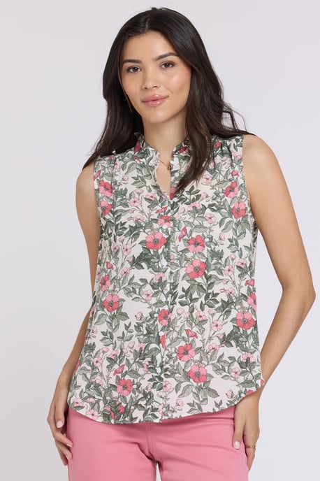 Ärmellose Bluse mit Rüschenausschnitt - Image 1