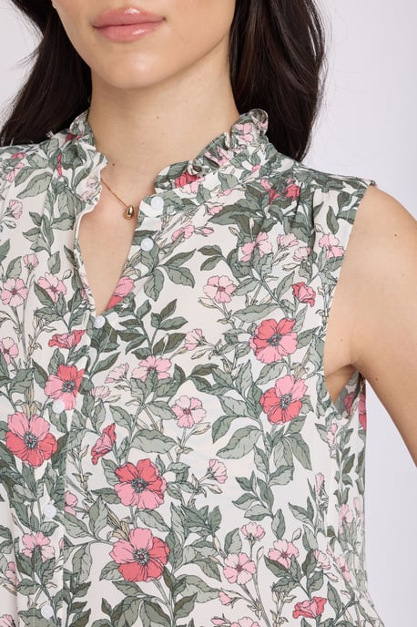 Ärmellose Bluse mit Rüschenausschnitt - Image 5