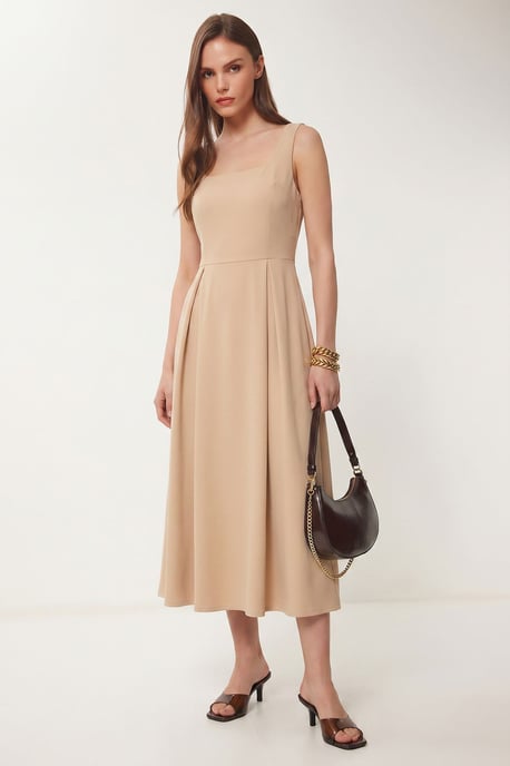 Kleid in A-Form mit Quadratkragen und Reißverschlussverschluss - Image 3