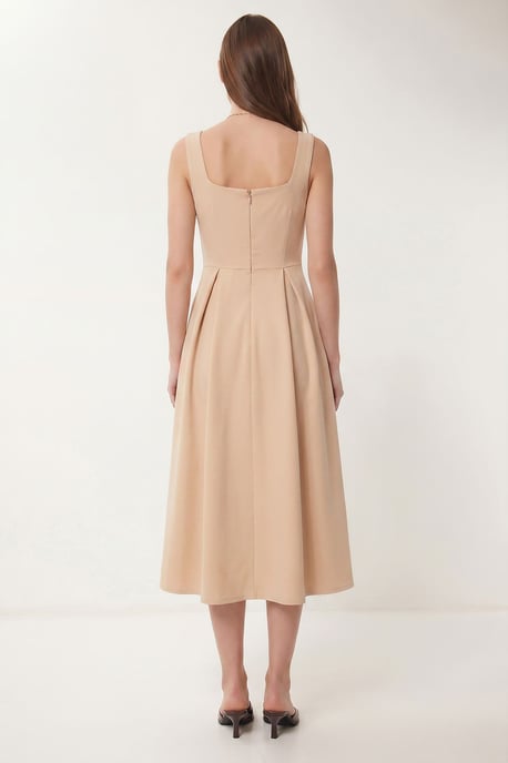 Kleid in A-Form mit Quadratkragen und Reißverschlussverschluss - Image 5