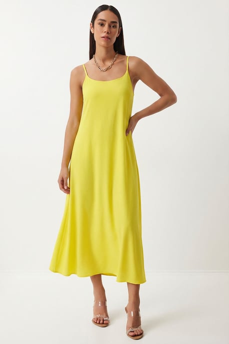 Baumwoll-Popeline Midi Slipkleid - Image 1