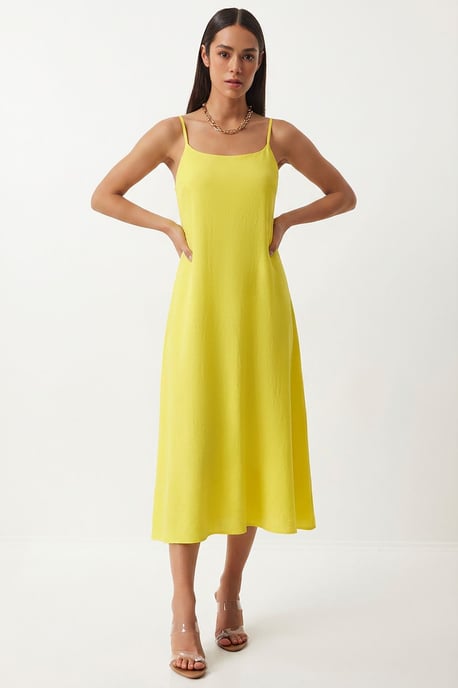 Baumwoll-Popeline Midi Slipkleid - Image 2